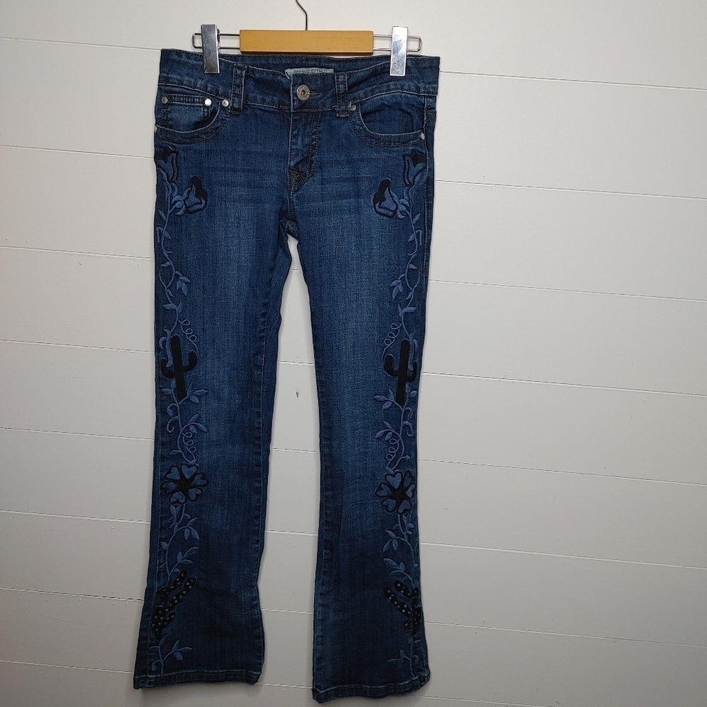 STETSON Embroidered Cactus Bootcut Jeans Size 6